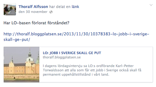 Thoralf Alfsson kallar LO-ordföranden galen.